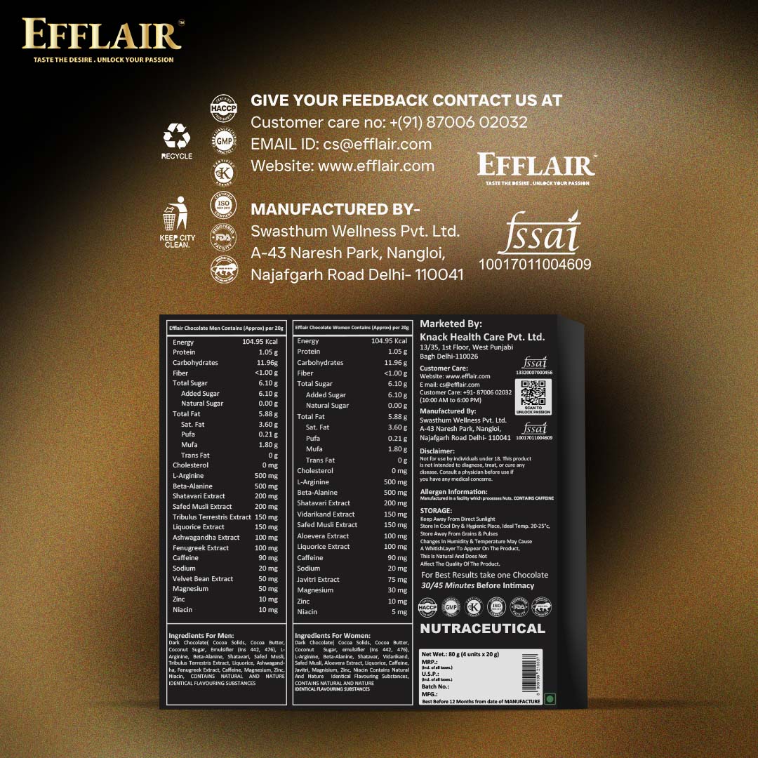 Efflair Couples Wellness Chocolate (Pack of 6)
